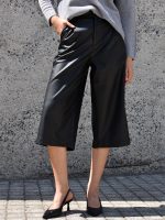 Γυναικείο Eco Leather Παντελόνι Zip Gilot 7523 Μαύρο