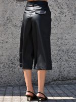 Γυναικείο Eco Leather Παντελόνι Zip Gilot 7523 Μαύρο - Image 4