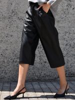 Γυναικείο Eco Leather Παντελόνι Zip Gilot 7523 Μαύρο - Image 2