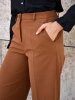 Γυναικείο High Fit Παντελόνι Zip Gilot LARA 7761 Κάμελ - Image 2