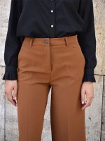 Γυναικείο High Fit Παντελόνι Zip Gilot LARA 7761 Κάμελ - Image 3