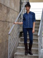 Γυναικείο Παντελόνι Medium Fit - Slim 8426 Μπλε - Image 6