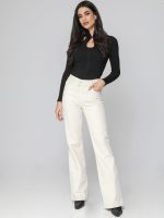 Γυναικείο Wide Legs Κοτλέ Παντελόνι ORIANA 7603 εκρού - Image 2