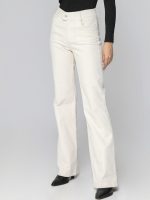 Γυναικείο Wide Legs Κοτλέ Παντελόνι ORIANA 7603 εκρού