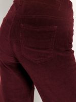 Γυναικείο Wide Legs Κοτλέ Παντελόνι ORIANA 7603 μπορντό - Image 4