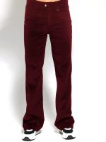 Γυναικείο Wide Legs Κοτλέ Παντελόνι ORIANA 7603 μπορντό - Image 2