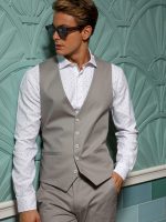 Ανδρικό Γιλέκο Με Κουμπάκια DOMENICO 9422 Γκρι - Image 8