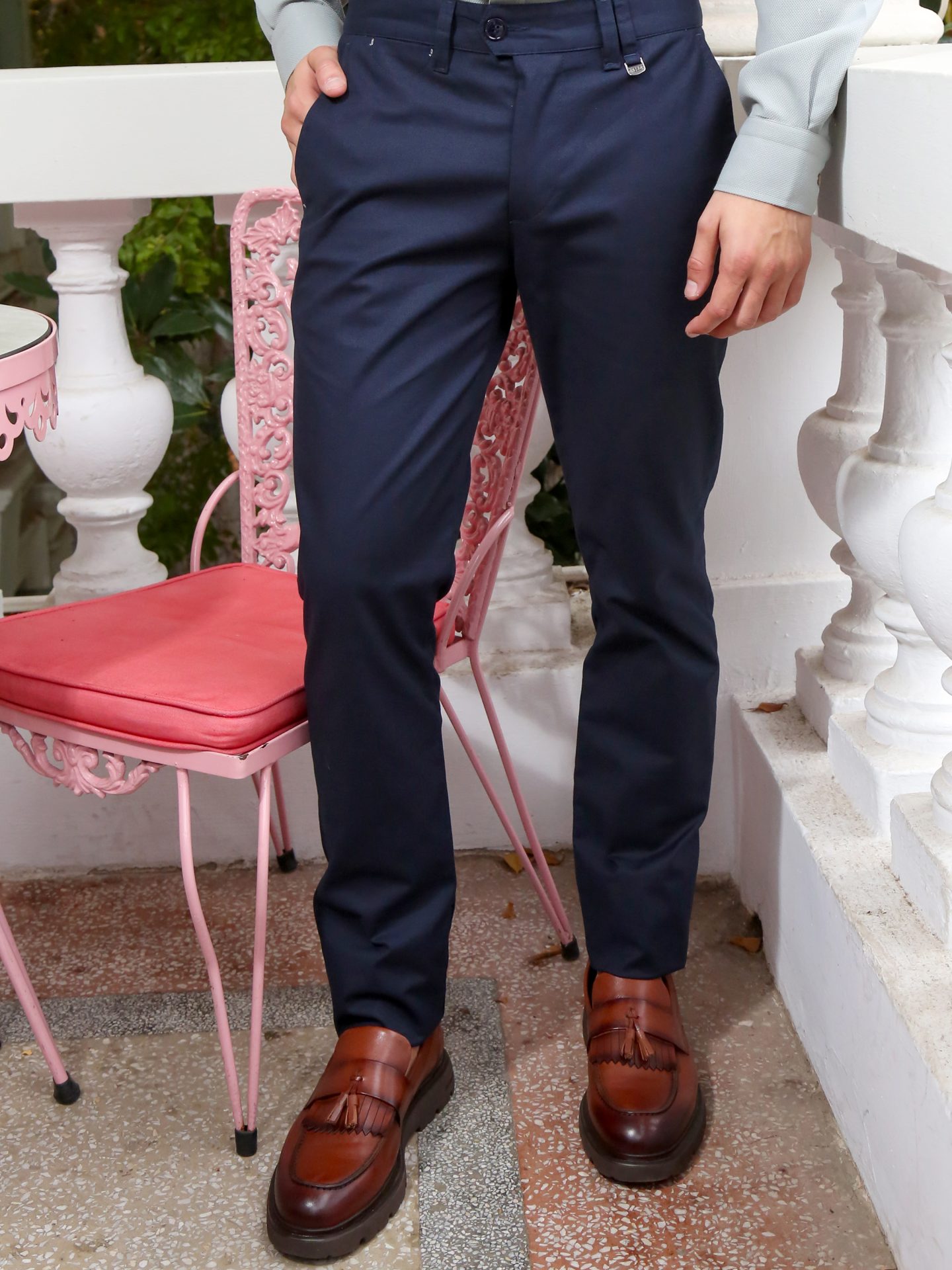 0901 Ανδρικό Παντελόνι DOMENICO 4422 μπλε - Image 1