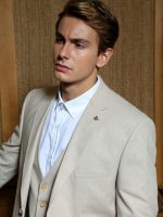 Λινό Κοστούμι Με Γιλέκο RENZO 2018 Μπεζ - Image 2