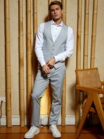 Ανδρικό Γιλέκο Με Κουμπάκια ANDRIANO 9423 Σιελ - Image 4