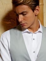 Ανδρικό Γιλέκο Με Κουμπάκια ANDRIANO 9423 Σιελ - Image 2