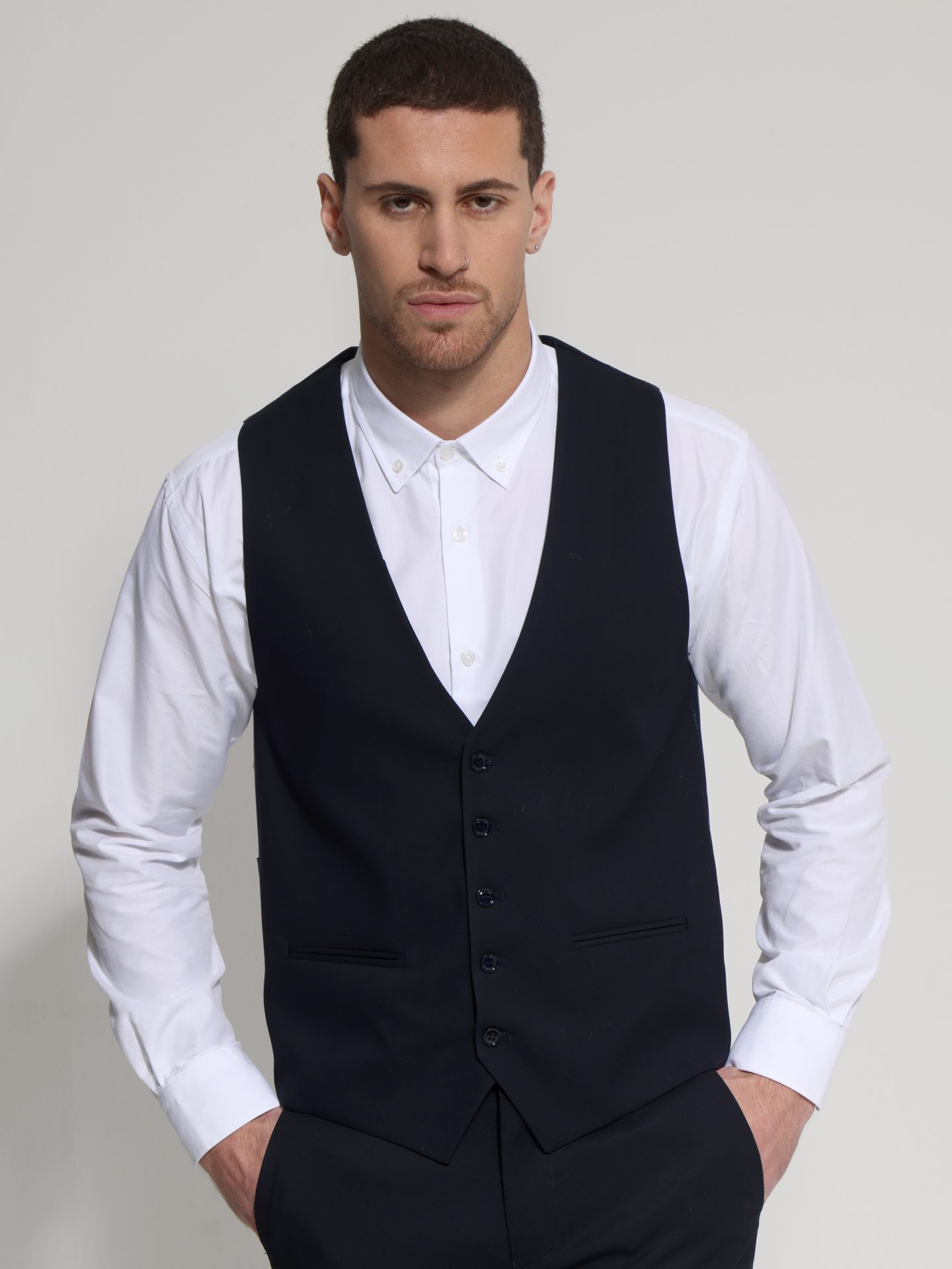 1X9A2763 Ανδρικό Γιλέκο Με Κουμπάκια ANDRIANO 9423 Μπλε - Image 1