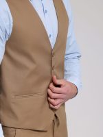 Ανδρικό Γιλέκο Με Κουμπάκια DOMENICO 9422 Καμηλό - Image 2