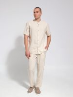 Λινό Πουκάμισο Κοντομάνικο BALI-2 6611 Μπεζ - Image 2