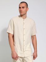 Λινό Πουκάμισο Κοντομάνικο BALI-2 6611 Μπεζ - Image 3