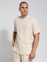 Λινό Πουκάμισο Κοντομάνικο BALI-2 6611 Μπεζ