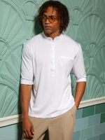 Ανδρικό T-shirt Με Κουμπάκια LUCA 270-221 Λευκό - Image 2