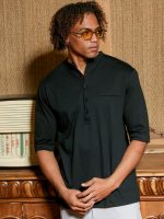 Ανδρικό T-shirt Με Κουμπάκια LUCA 270-221 Μαύρο