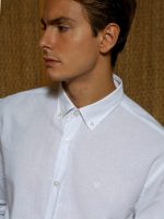 Λινό Πουκάμισο Tailor-Fit DANILO 33-8167 Λευκό Φαρδιά γραμμή - Image 2