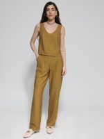 Αέρινη Γυναικεία Ψηλόμεση Παντελόνα ELIANA 7734 Lime - Image 3