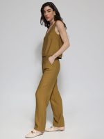 Αέρινη Γυναικεία Ψηλόμεση Παντελόνα ELIANA 7734 Lime - Image 2