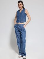 Γυναικείο Jean Γιλέκο Κοντό SALINA 9248 Blue - Image 4