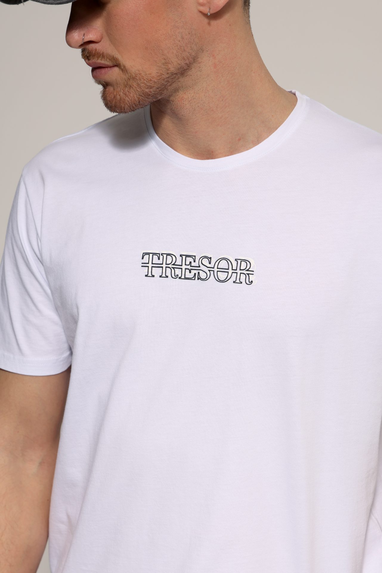 1X9A5383 Ανδρικό Βαμβακερό T-shirt FIGARO 33-207081 Λευκό - Image 1