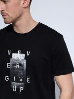 Ανδρικό Βαμβακερό T-shirt ELMO 207077 Μαύρο