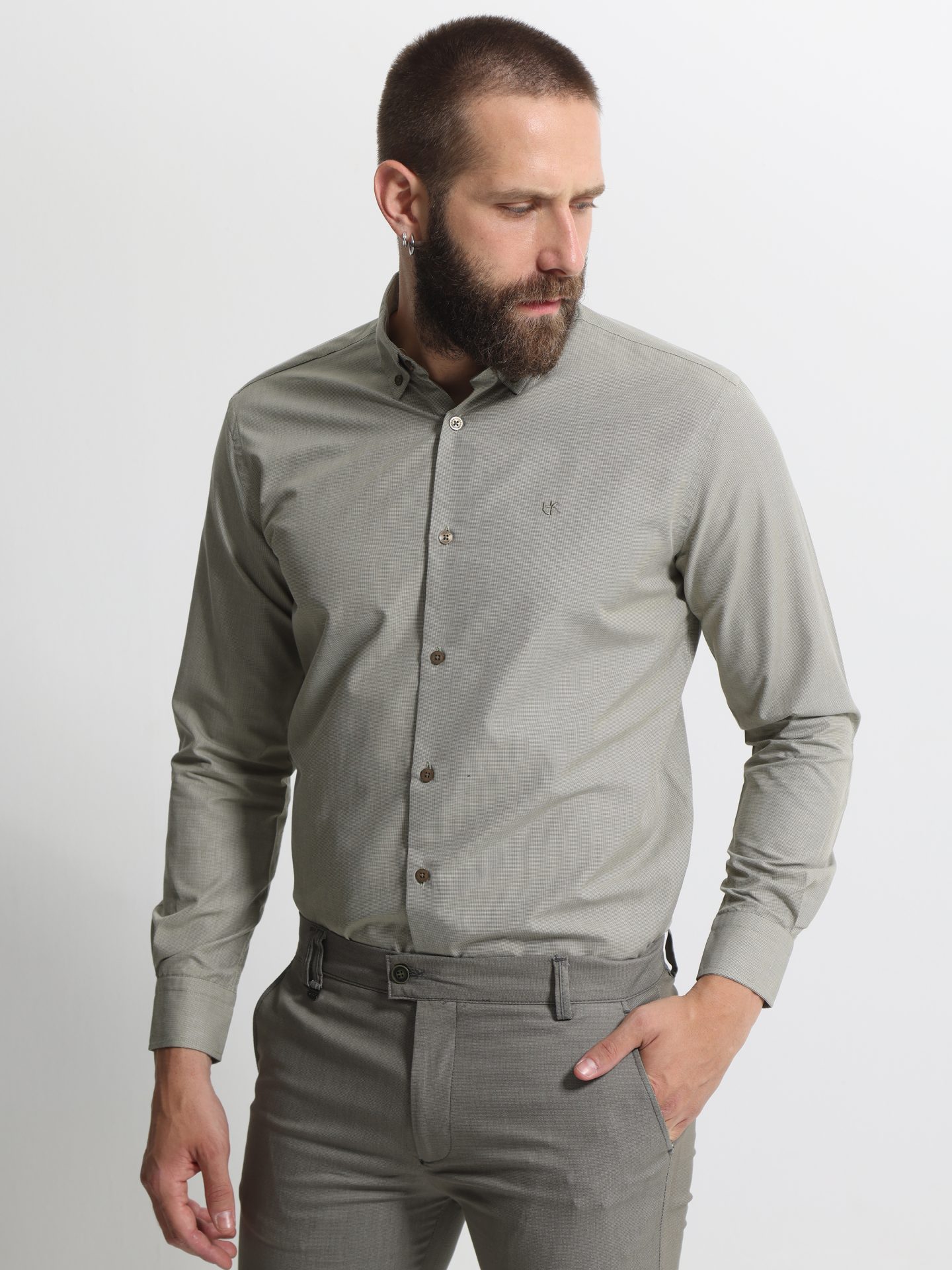 33-8166_light_green___z2068 Ανδρικό Πουκάμισο Tailor-Fit GIANNI 33-8166 Light Green Φαρδιά γραμμή - Image 1