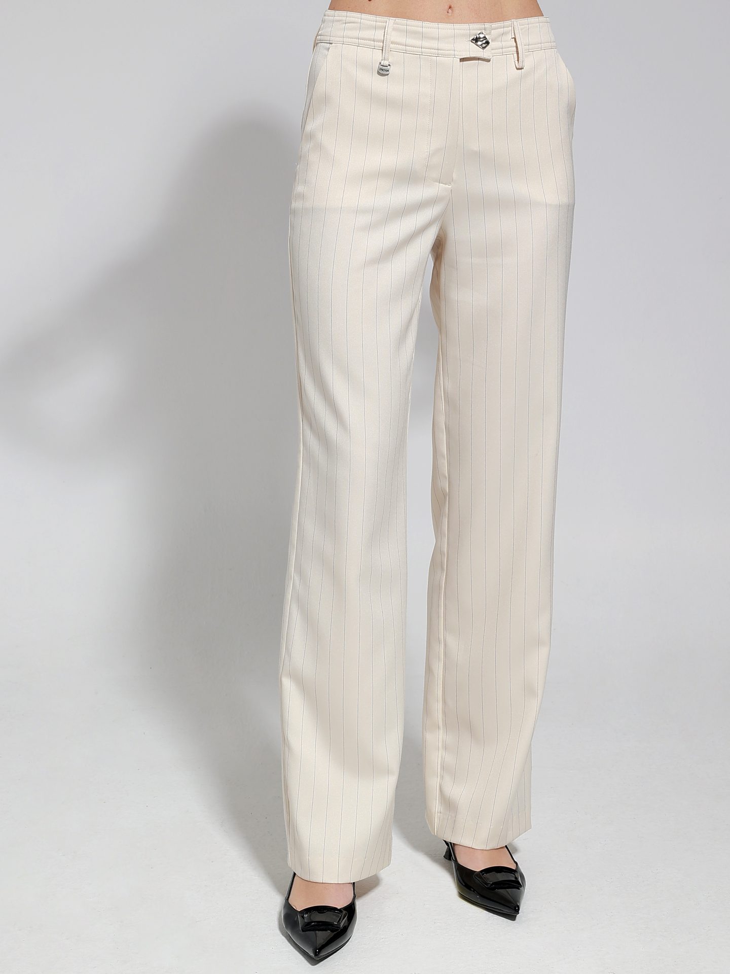 4S0A1209 Γυναικείο Ριγέ Υφασμάτινο Παντελόνι ALEXIA 7914-3 Εκρού - Image 1