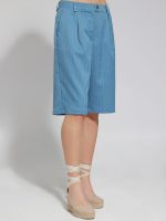 Γυναικεία Ριγέ Υφασμάτινη Βερμούδα ALEXIA 954014 Light Blue - Image 3