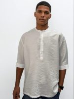 Ανδρική Πουκαμίσα 3/4 Μανίκι Slim-fit FABIAN 33-7509 Λευκό - Image 3