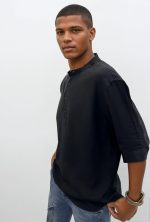 Ανδρική Πουκαμίσα 3/4 Μανίκι Slim-fit FABIAN 33-7509 Μαύρο - Image 3