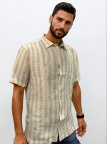 Λινό Πουκάμισο Relax-Fit CLAUDIO 33-7511 Μπεζ - Image 3