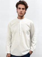 Λινή Πουκαμίσα Μακρύ Μανίκι Slim-fit LEANDRO 33-7455 Λευκό - Image 3