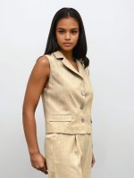 Γυναικείο Κοντό Γιλέκο SILVIA 8852 Μπεζ