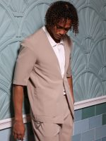 Ανδρικό Σακάκι Με Κοντό Μανίκι ENRICO 260-958 Μπεζ - Image 3