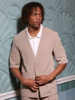 Ανδρικό Σακάκι Με Κοντό Μανίκι ENRICO 260-958 Μπεζ