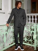 Ανδρικό Σακάκι Με Ιδιαίτερο Κλείσιμο MATTIA 260-959 Μαύρο - Image 3