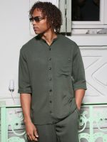 Πουκάμισο Μανίκι 3/4 Slim-fit VITO 250-956 Χακί - Image 3