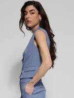 Γυναικείο Κοντό Γιλέκο SILVIA 8852 Light Blue - Image 3