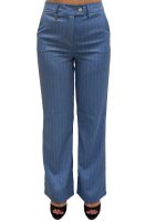 Γυναικείο Ριγέ Υφασμάτινο Παντελόνι ALEXIA 7914-3 Light Blue - Image 2