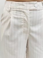 Γυναικεία Ριγέ Υφασμάτινη Βερμούδα ALEXIA 954014 Εκρού - Image 3