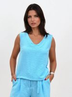 Αέρινο Γυναικείο Τοπ Μπλουζάκι ELIANA 92134 Τιρκουάζ