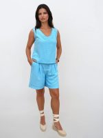 Αέρινο Γυναικείο Τοπ Μπλουζάκι ELIANA 92134 Τιρκουάζ - Image 2