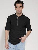 Ανδρικό Λινό Πουκάμισο Slim 33-6116 Μαύρο - Image 2