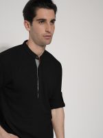 Ανδρικό Λινό Πουκάμισο Slim 33-6116 Μαύρο