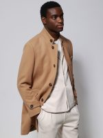 Ανδρικό Παλτό με Ψηλό Γιακά VITO 2604 Camel - Image 6