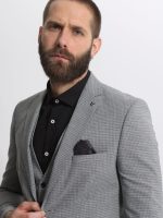 Ανδρικό Καρό Κοστούμι Με Γιλέκο BRUNO 2028 Grey - Image 4