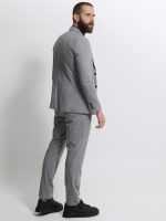 Ανδρικό Καρό Κοστούμι Με Γιλέκο BRUNO 2028 Grey - Image 3